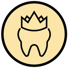 icon representing tooth crowns and bridges